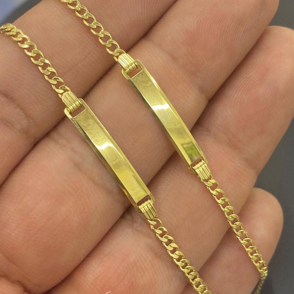 Bracelet 5.5" Baby ID Personalized Jewelry 10K Real Gold Newborn